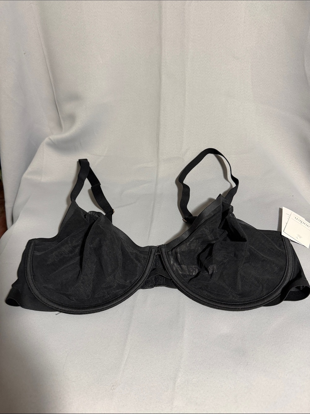 Auden Black Sheer Underwire Bra with Adjustable Straps